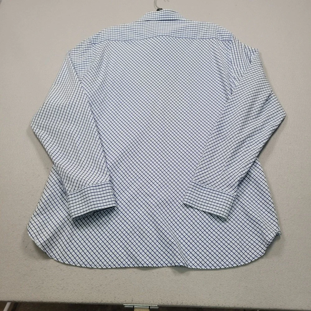 Banana Republic Mens XXL Slim Fit Blue Plaid Long Sleeve Button Down Shirt